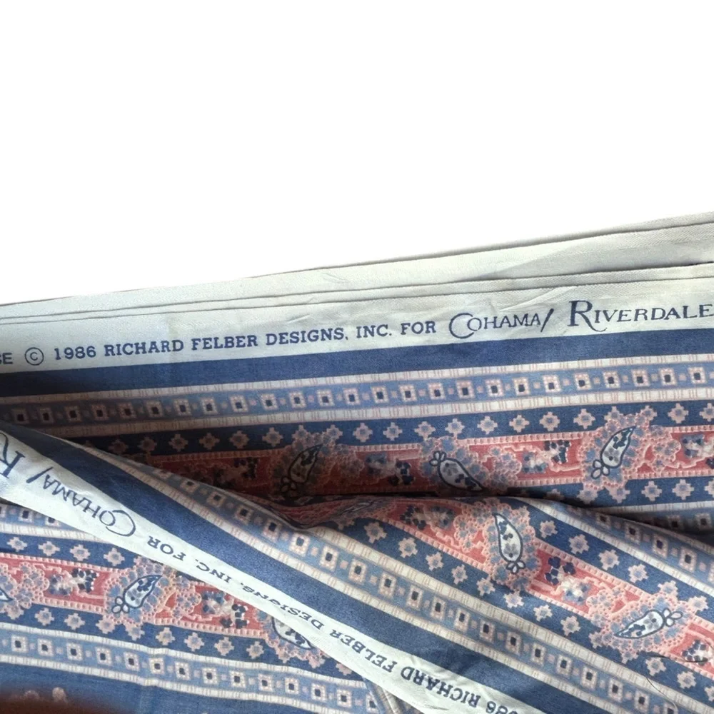 Cohama Riverdale Fabric Richard Felber Design Scotch Guard Blue Paisley 106 X 54